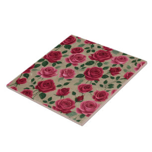 Roses Linen Beautiful Modern Collection Ceramic Tile