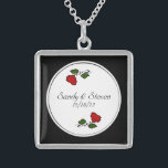 Roses Locket Wedding Gift Text Sterling Silver Necklace<br><div class="desc">Gorgeous locket with information inside. For a wedding / occasion. Available in a variety of price ranges that make it easy for you to find the right one for your wedding budget.</div>