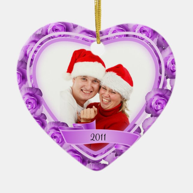 Roses/Love~ Photo Ceramic Ornament (Front)