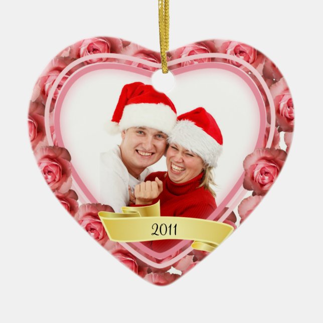 Roses/Love~ Photo Ceramic Ornament (Front)