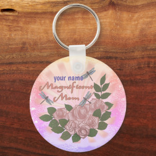 Roses Magnificent Mom Keychain