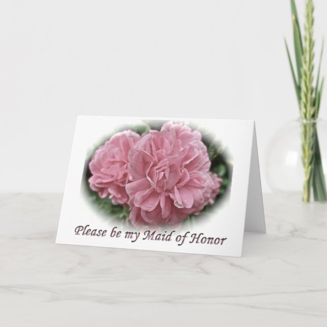 Roses Maid of Honor Request Card (Front)