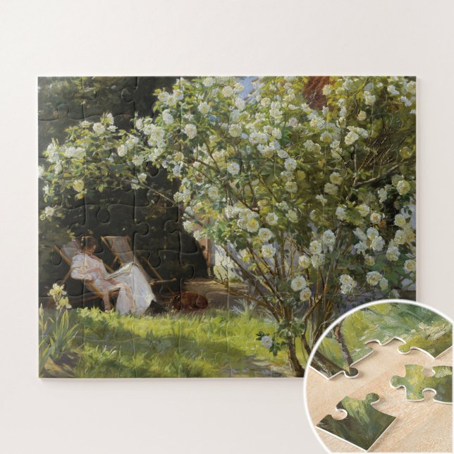 Roses. Marie Krøyer seated in the deckchair Jigsaw Puzzle (Creator Uploaded)