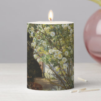 Roses. Marie Krøyer seated in the deckchair Pillar Candle