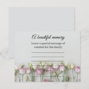 Roses memorial message card