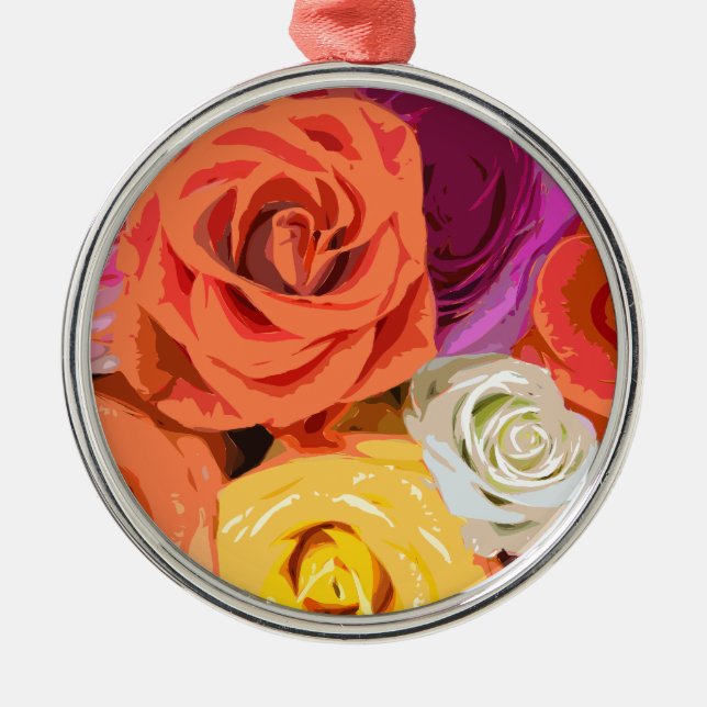 Roses Metal Ornament (Front)