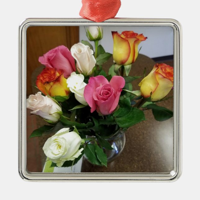 Roses Metal Ornament (Front)