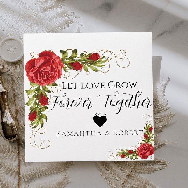 Roses Minimal Wedding Bridal Favor Seeds Envelope (Creator Uploaded)