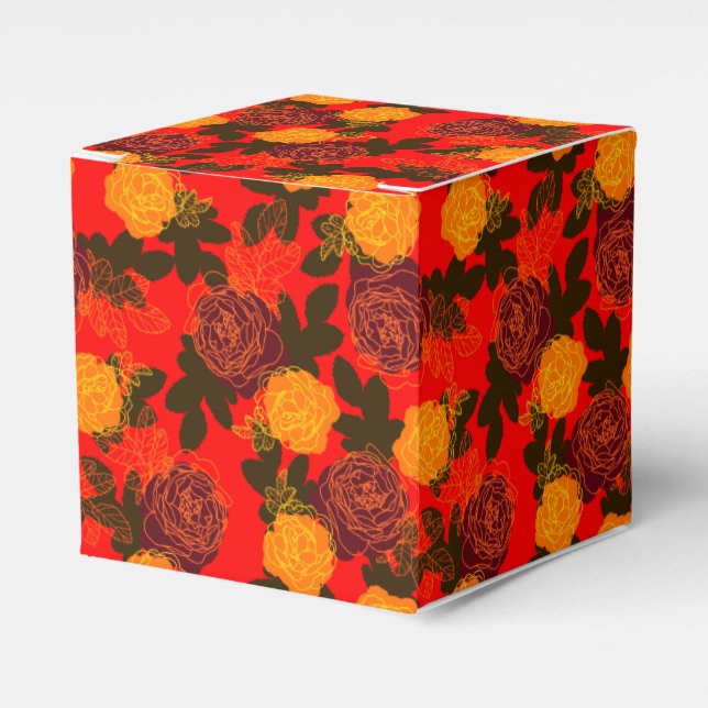 Roses modern bold    favor boxes (Front Side)