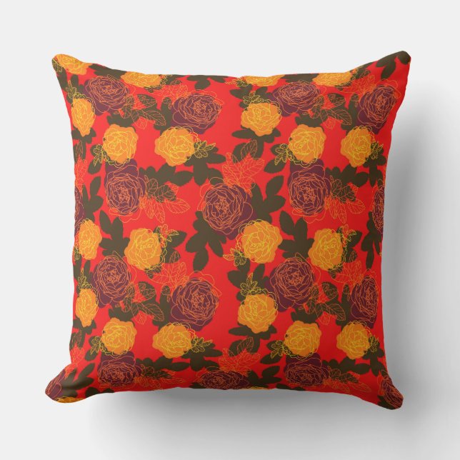 Roses modern bold    outdoor pillow (Front)
