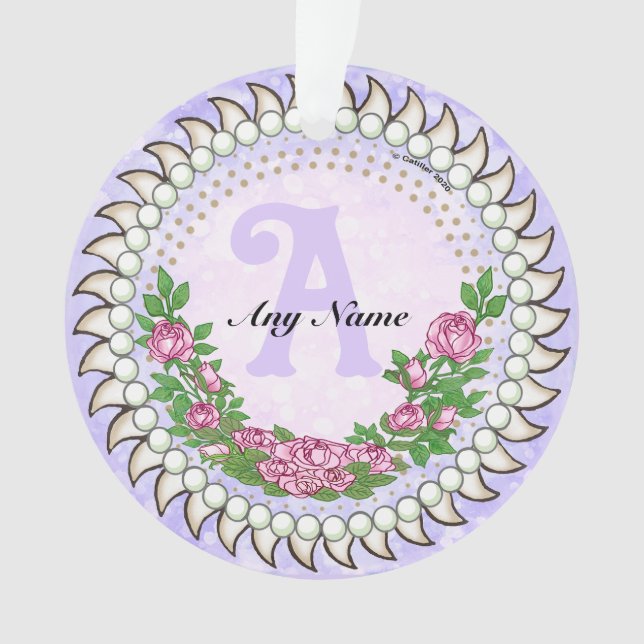 Roses Monogram  Ornament (Front)