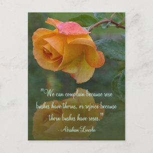 Roses Motivational Lincoln Quote Postcard