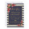 Roses Navy Stripes and Gold Bridesmaids Invitation