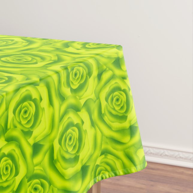 Roses, neon tablecloth (In Situ)