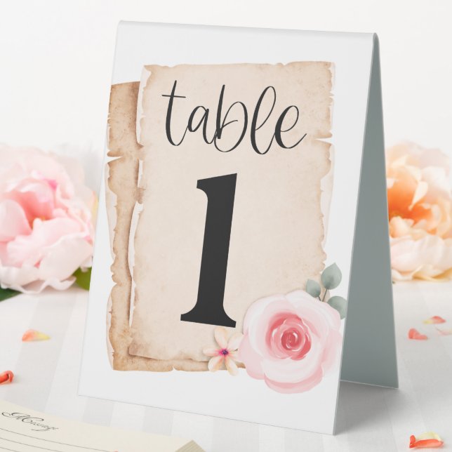 Roses Number One Table Tent (In SItu (Wedding))