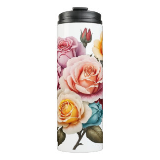 Roses of different colors thermal tumbler