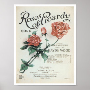 Roses of Picardy Vintage Songbook Cover Poster
