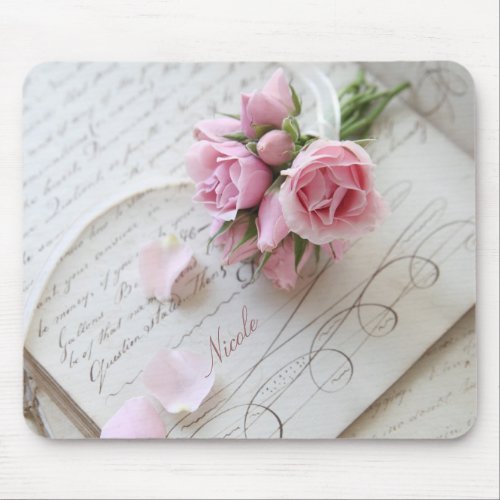 roses on 18th century page mousepad