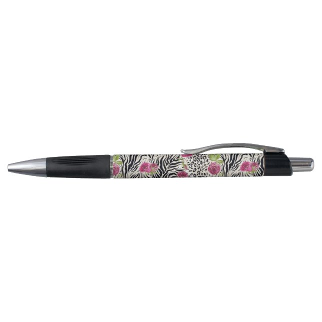 Roses On Animal Pattern Pen (Top)