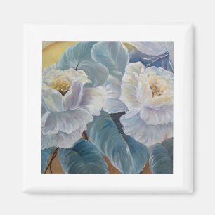 Roses on blue magnet