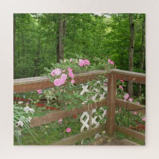 Roses on Deck Corner Jigsaw Puzzle