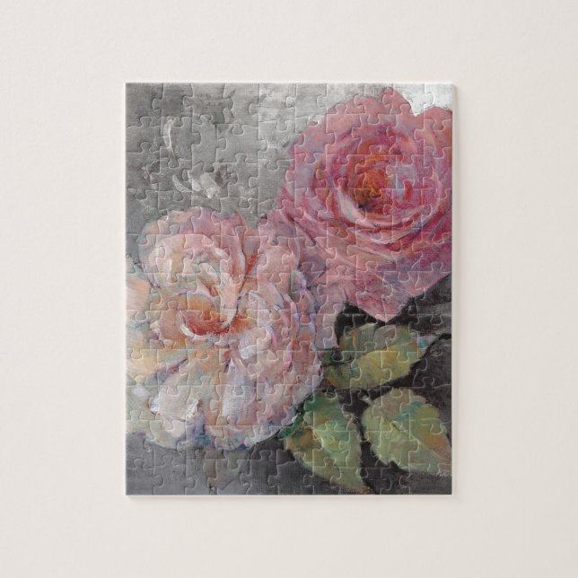 Roses on Gray Jigsaw Puzzle (Vertical)
