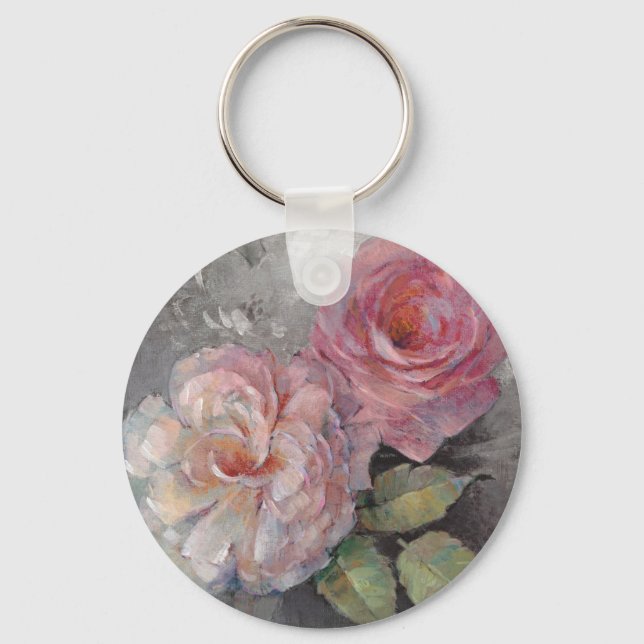 Roses on Gray Keychain (Front)