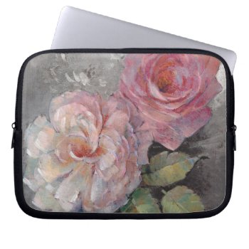 Roses On Gray Laptop Sleeve by wildapple at Zazzle