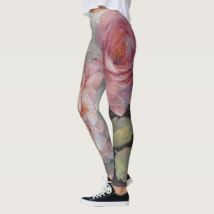 Roses on Gray Leggings