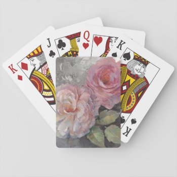Roses On Gray Playing Cards by wildapple at Zazzle
