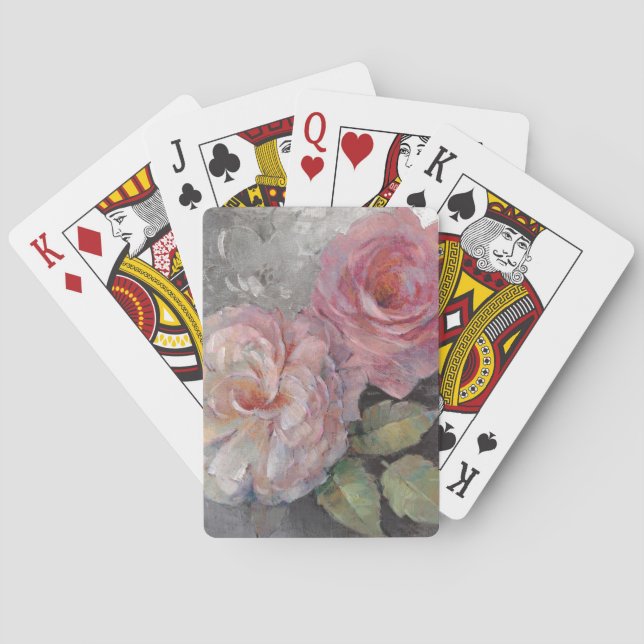 Roses on Gray Poker Cards (Back)