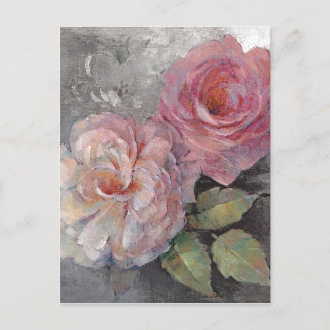 Roses on Gray Postcard (Front)