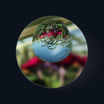 Roses on Raindrops Button