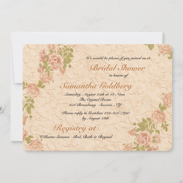 Roses On Stucco Invitation (Front)