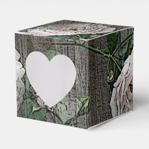 Roses on Wood Favor Boxes