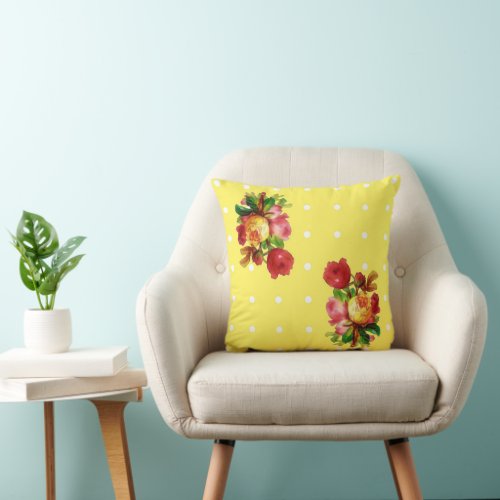 Roses On Yellow Pillow