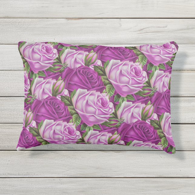 Roses Outdoor Pillow (Back)