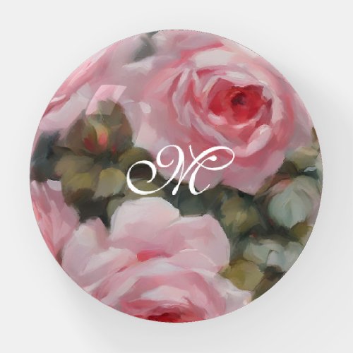 Roses Painted Pink Paperweight