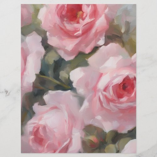 Roses Painted Pink Scrapbook Paper