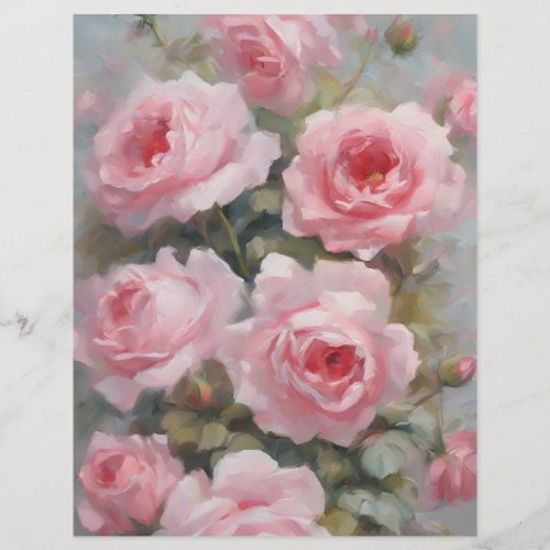 Roses Painted Pink Scrapbook Paper