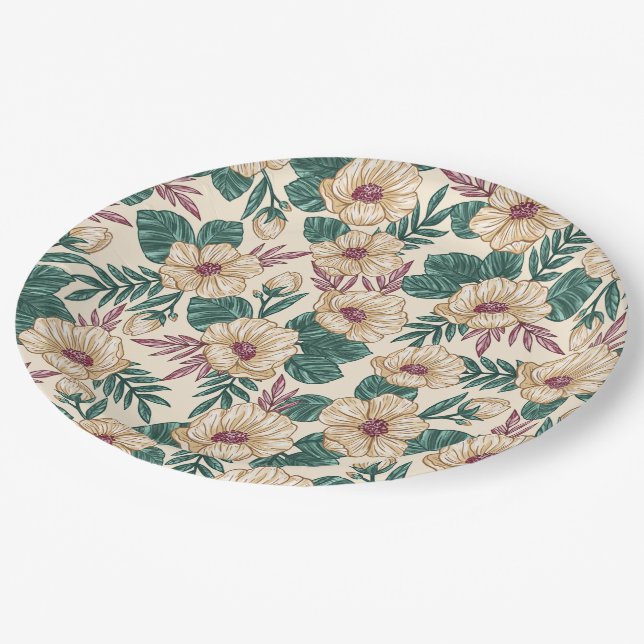 Roses Paper Plates (Angled)