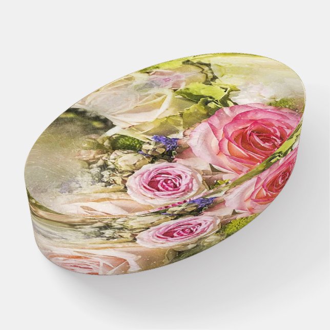 Roses Paperweight (Angled)