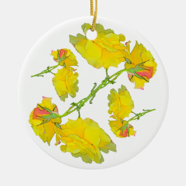 Roses Pattern. Ceramic Ornament (Front)