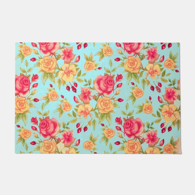 Roses Pattern Doormat (Front)