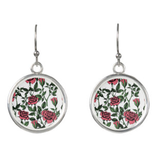Roses pattern earrings