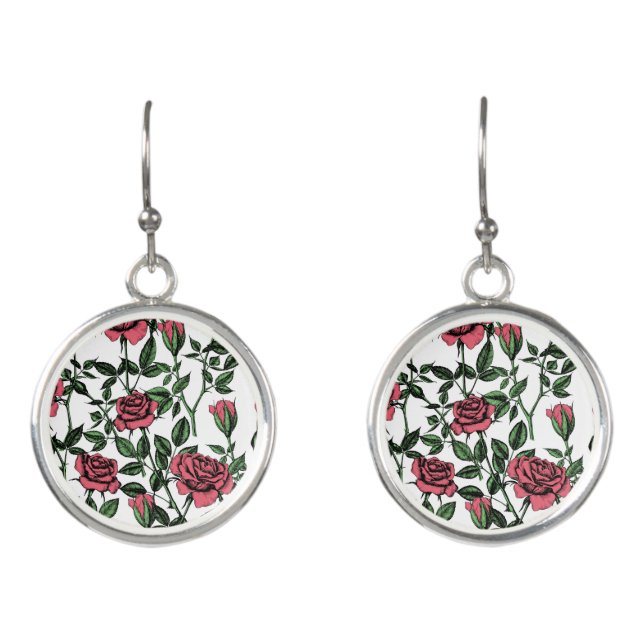Roses pattern earrings (Front)