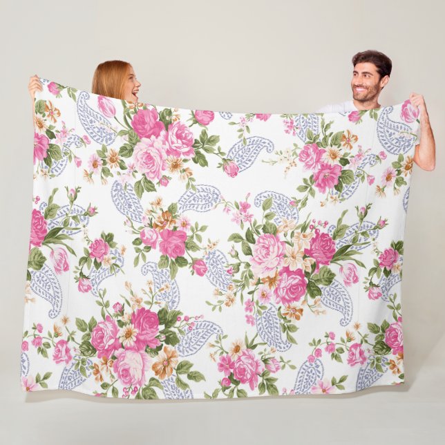 Roses Pattern  Fleece Blanket (In Situ)