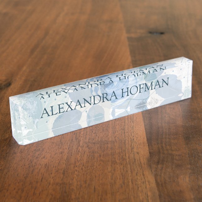 Roses pattern luxury desk name plate (Side)