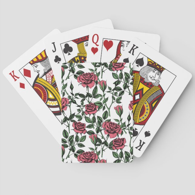 Roses pattern poker cards (Back)