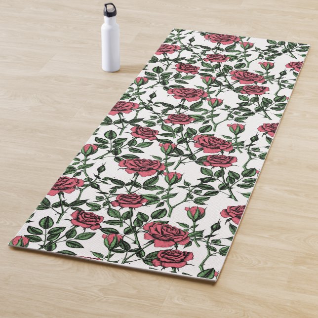Roses pattern yoga mat (In Situ)